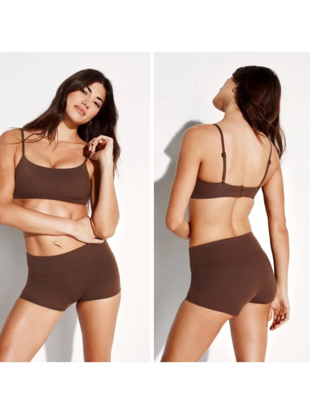 knix Leakproof Sculpt Swim Short in Espresso Brown